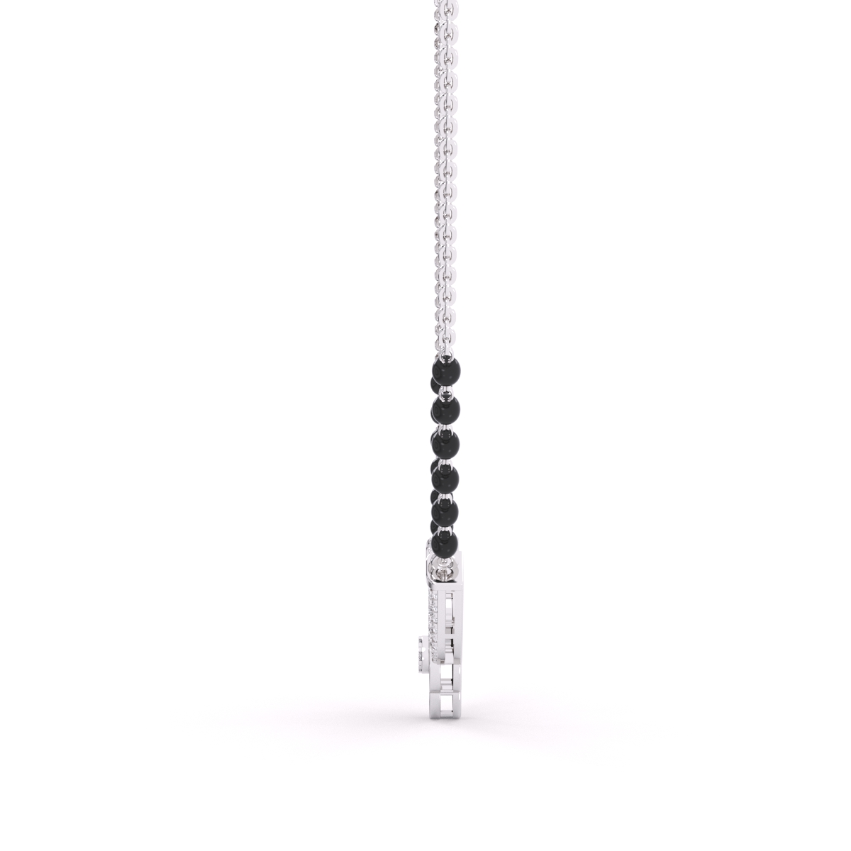 Stylish diamond Mangalsutra adorned with black beads
