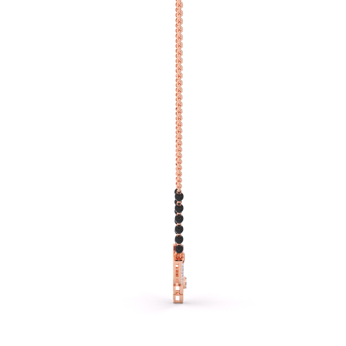Stylish diamond Mangalsutra adorned with black beads