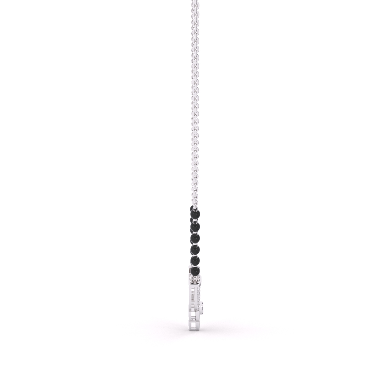 Stylish diamond Mangalsutra adorned with black beads