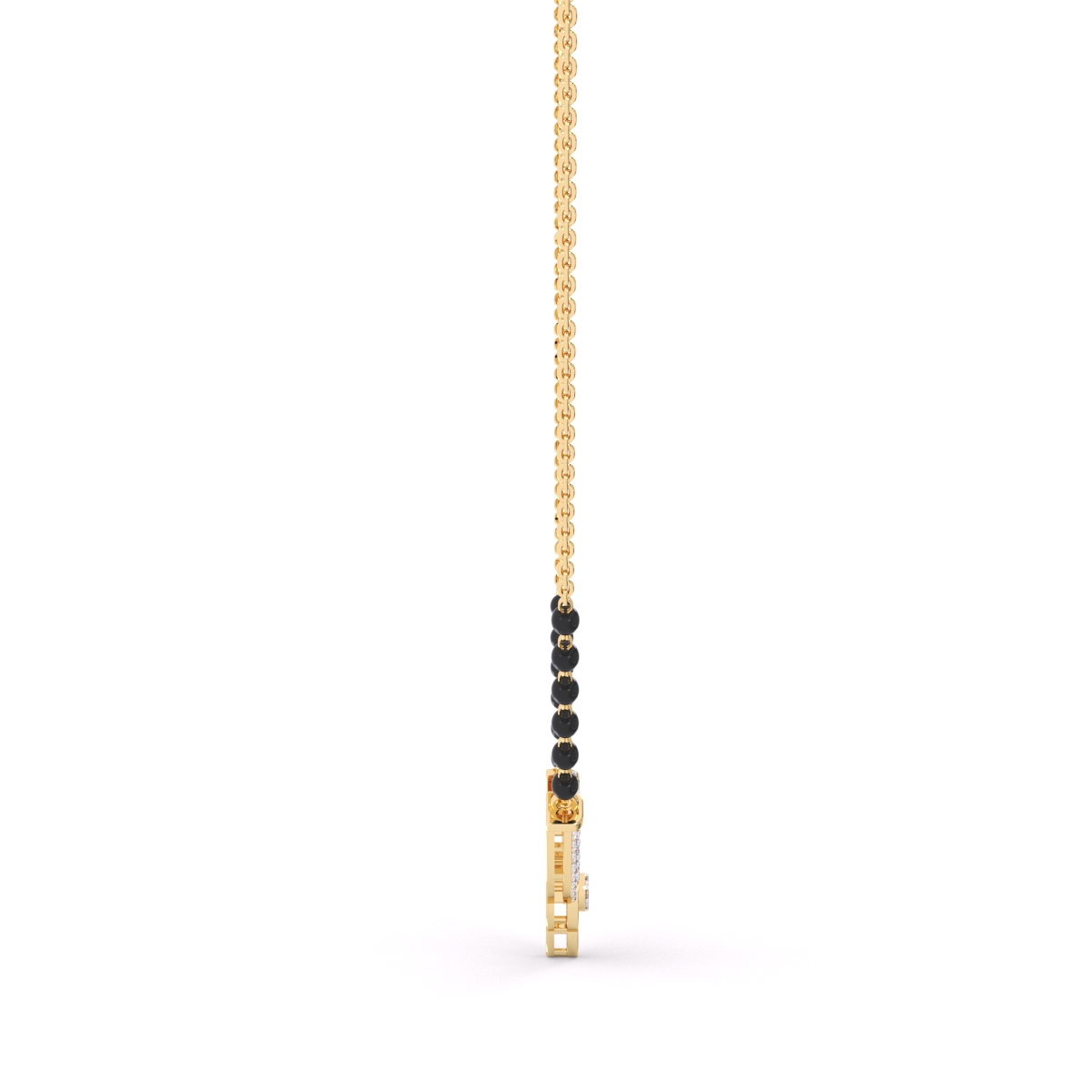 Stylish diamond Mangalsutra adorned with black beads