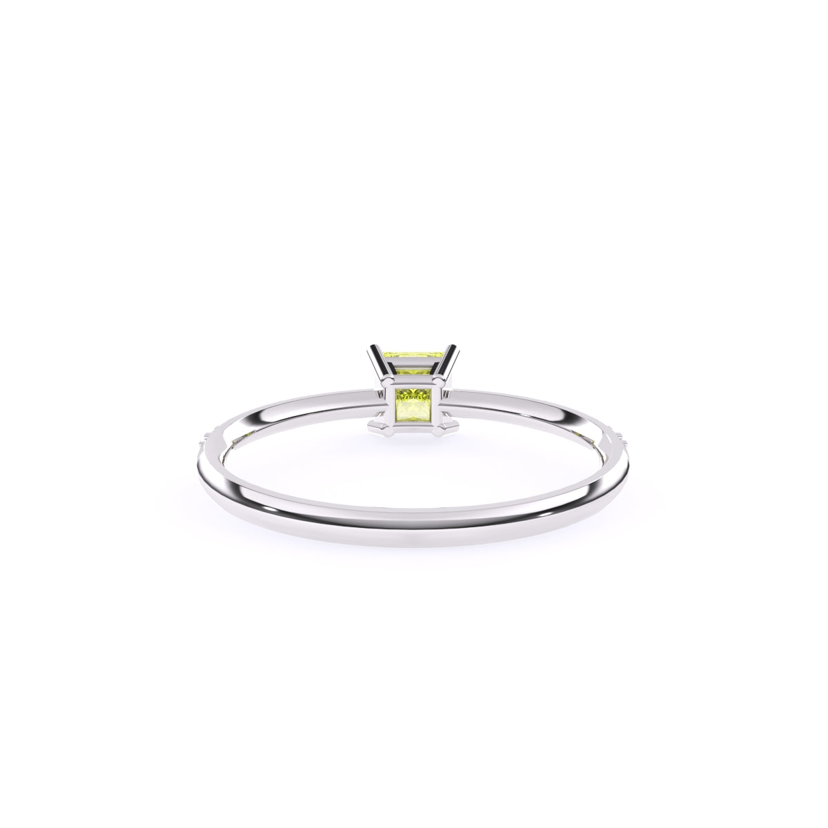 Trendy Yellow Topaz Pricess Diamond Dainty Ring
