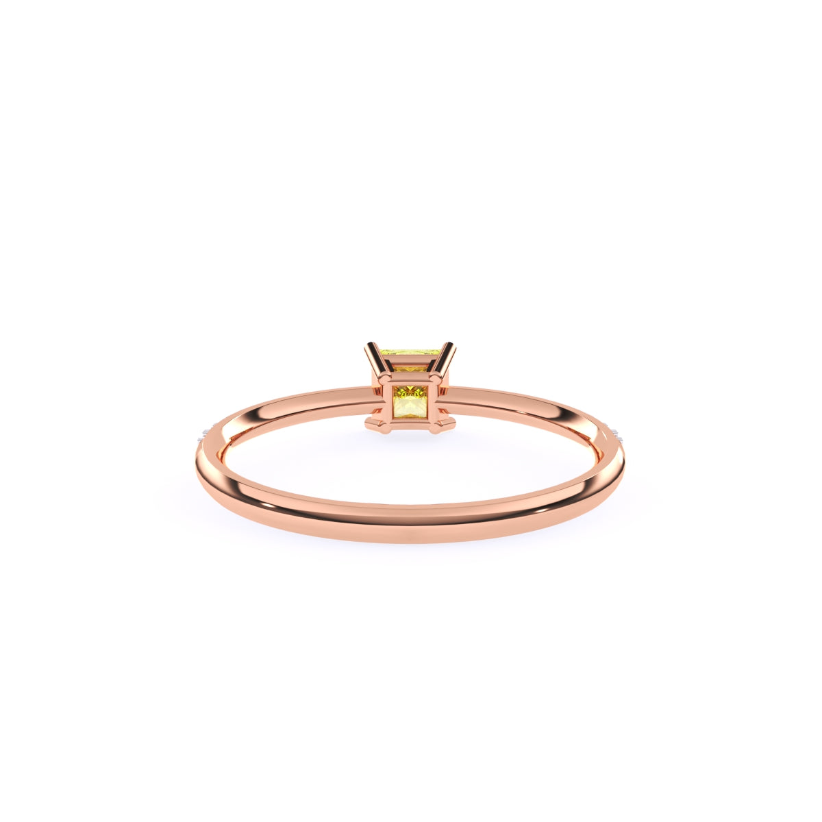 Trendy Yellow Topaz Pricess Diamond Dainty Ring