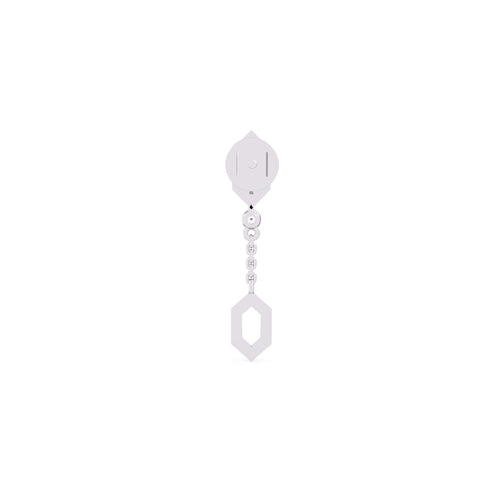 Unique Hexagon Shape Round Diamond Dangle Earrings