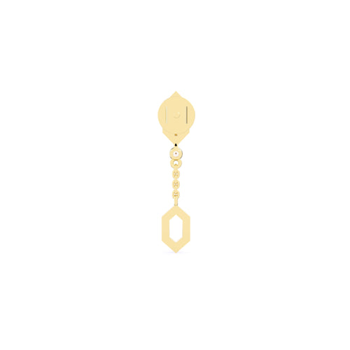 Unique Hexagon Shape Round Diamond Dangle Earrings