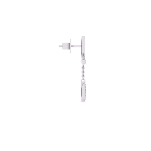 Unique Hexagon Shape Round Diamond Dangle Earrings