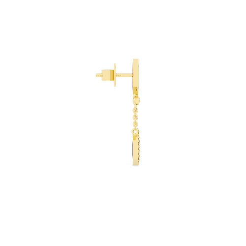 Unique Hexagon Shape Round Diamond Dangle Earrings