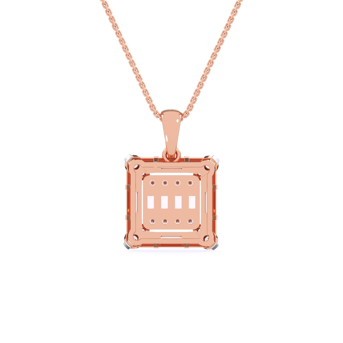 Luxurious Diamond Square Charm Pendant