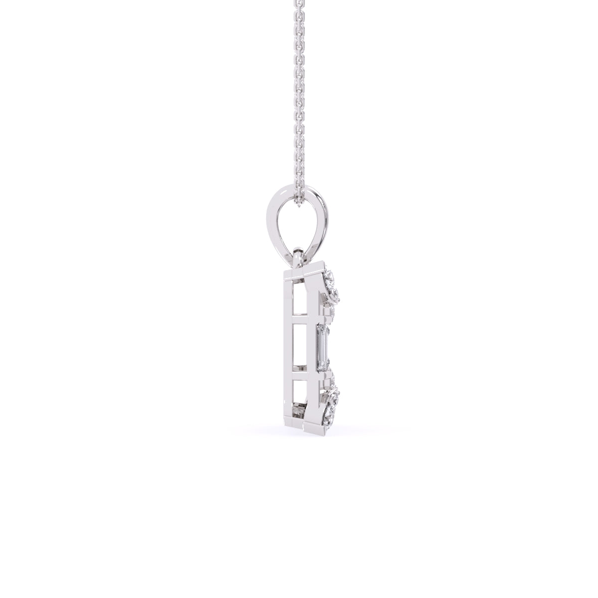 Luxurious Diamond Square Charm Pendant