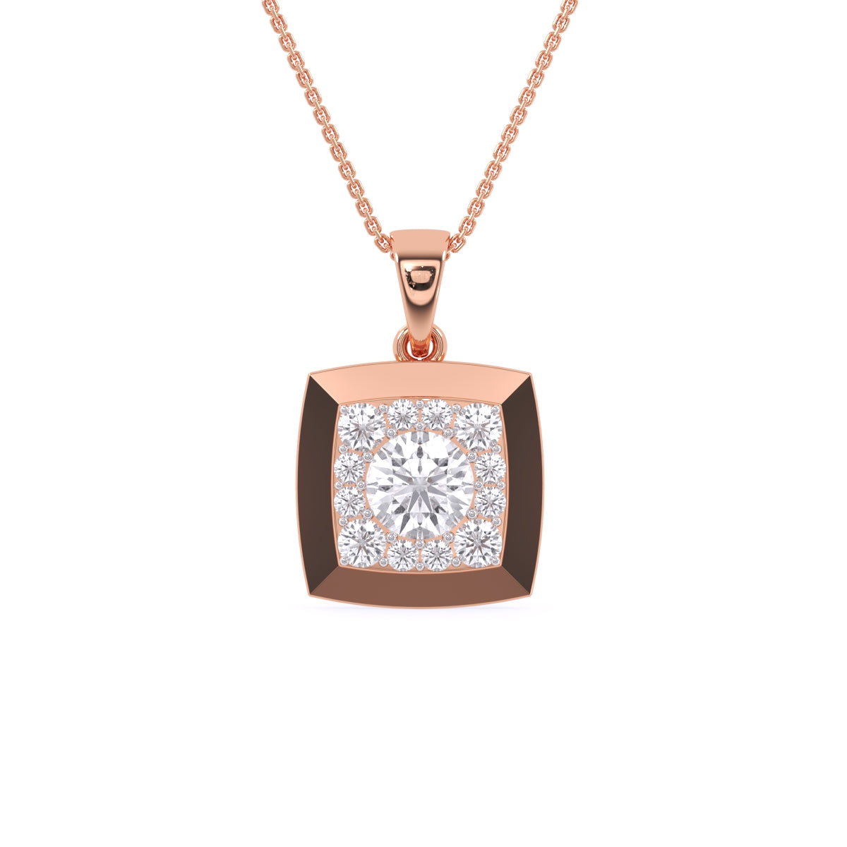 Delicate Princess Shape Bezel Pendant