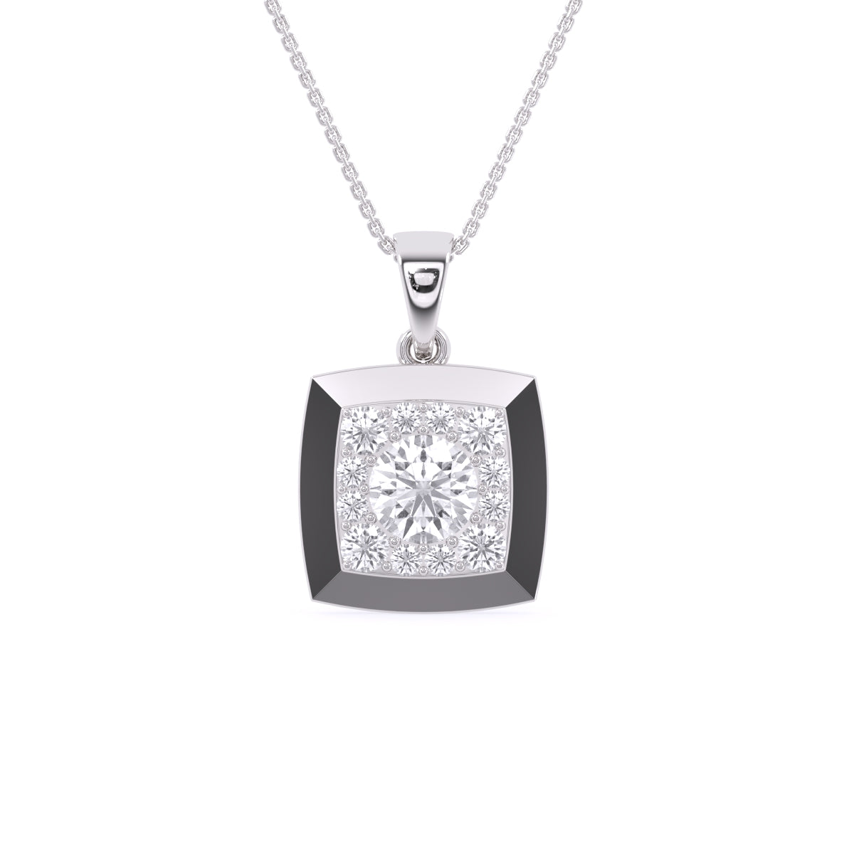 Delicate Princess Shape Bezel Pendant