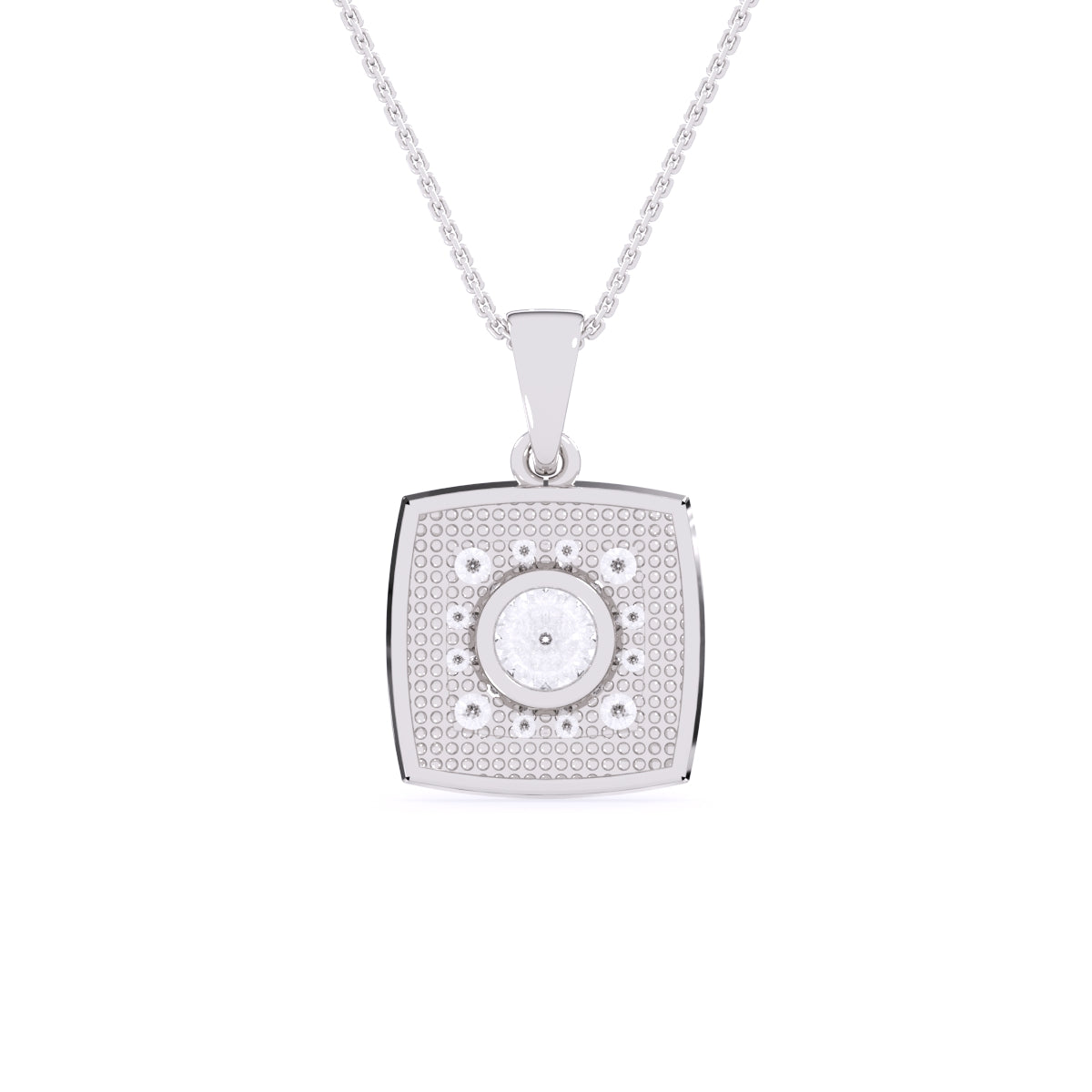Delicate Princess Shape Bezel Pendant