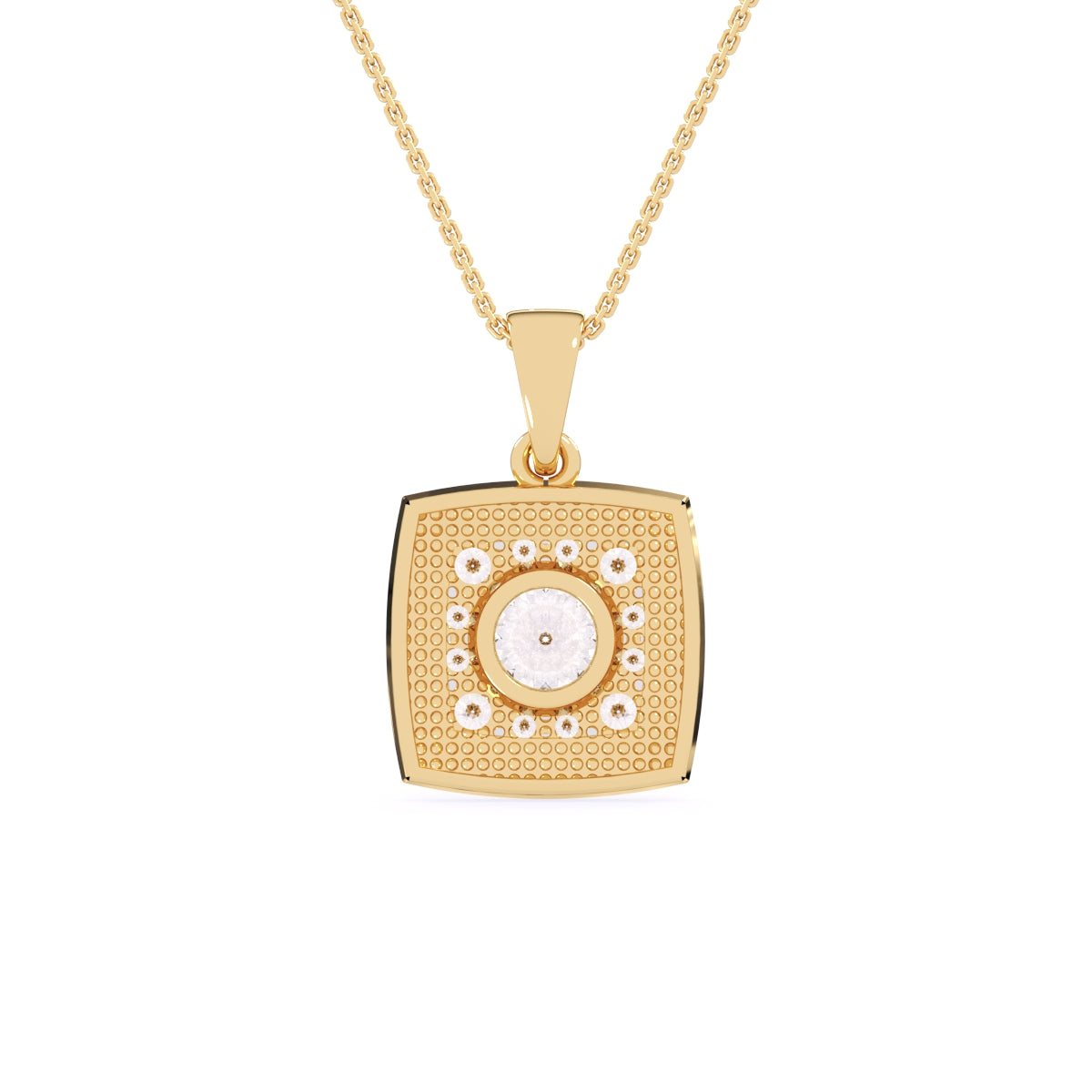 Delicate Princess Shape Bezel Pendant
