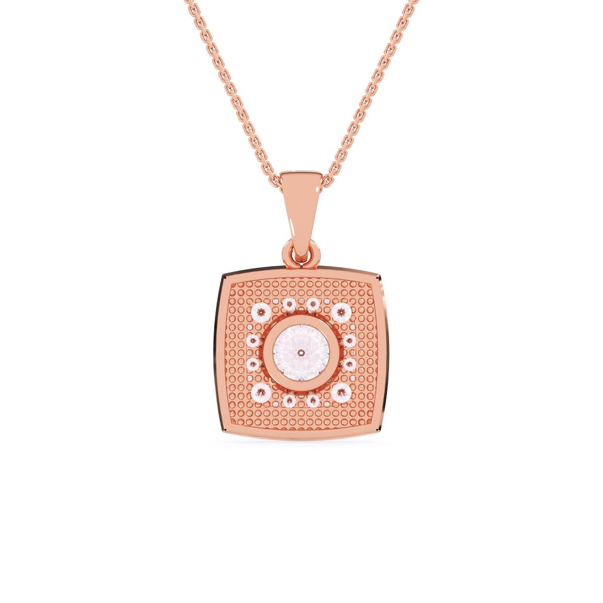 Delicate Princess Shape Bezel Pendant