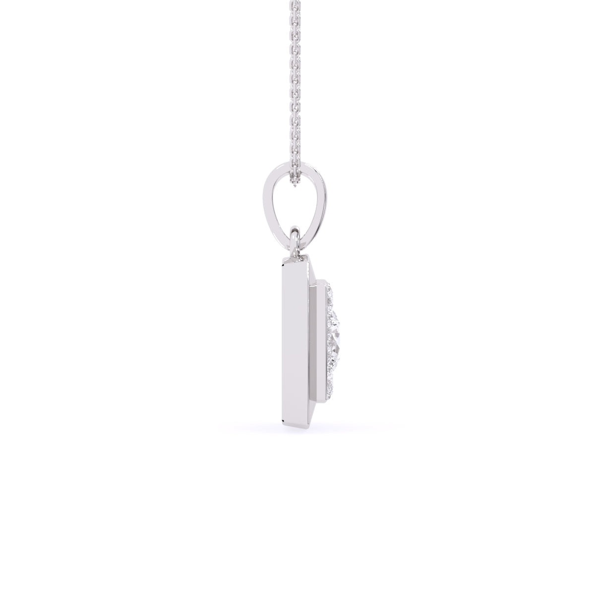 Delicate Princess Shape Bezel Pendant