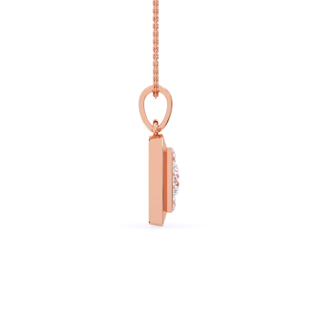 Delicate Princess Shape Bezel Pendant