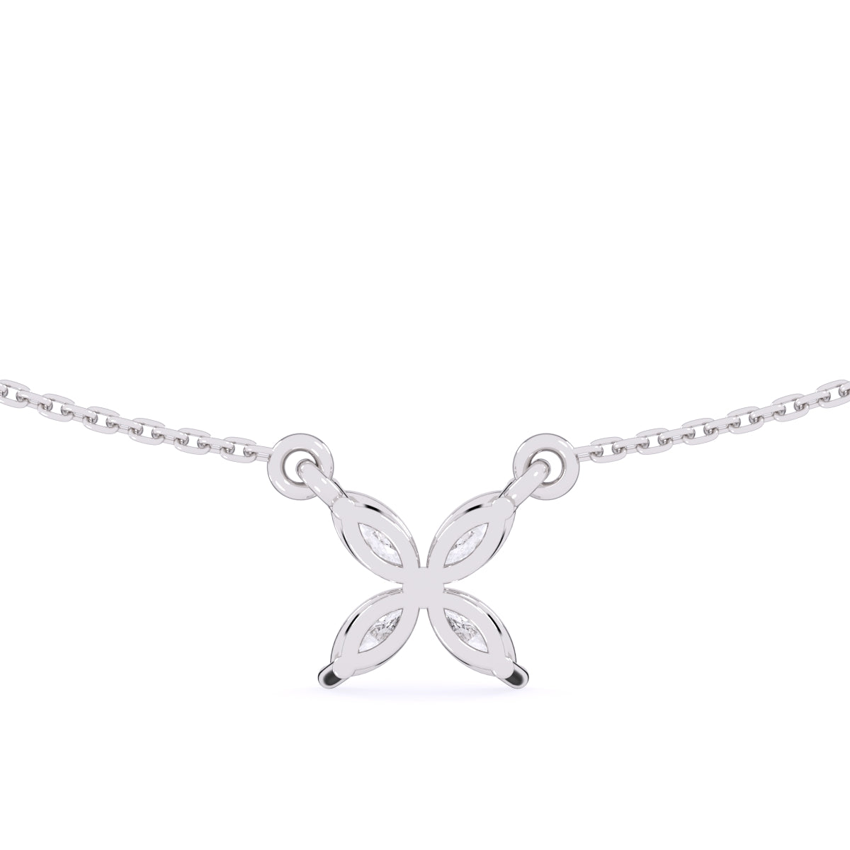 Dazzle Marquise Diamond Floral Charm Necklace