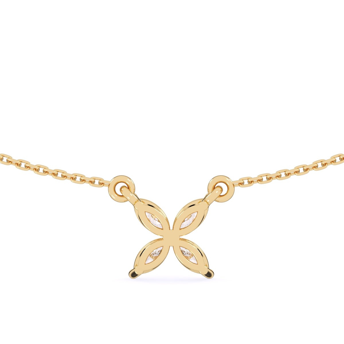 Dazzle Marquise Diamond Floral Charm Necklace