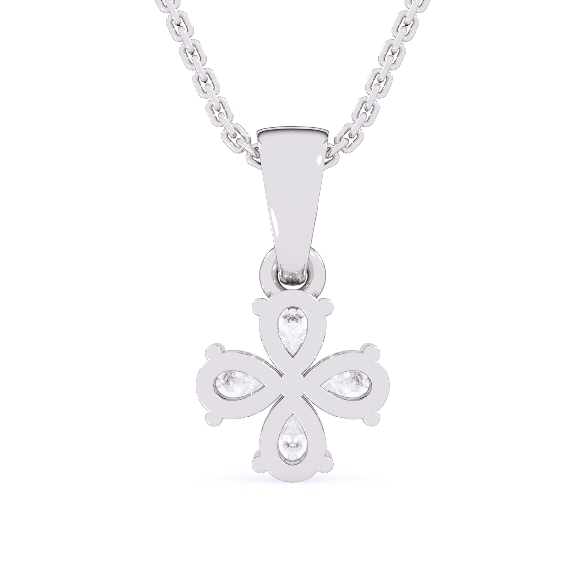 Four Pear Lab Grown Diamond Dainty Birthday Gift Pendant