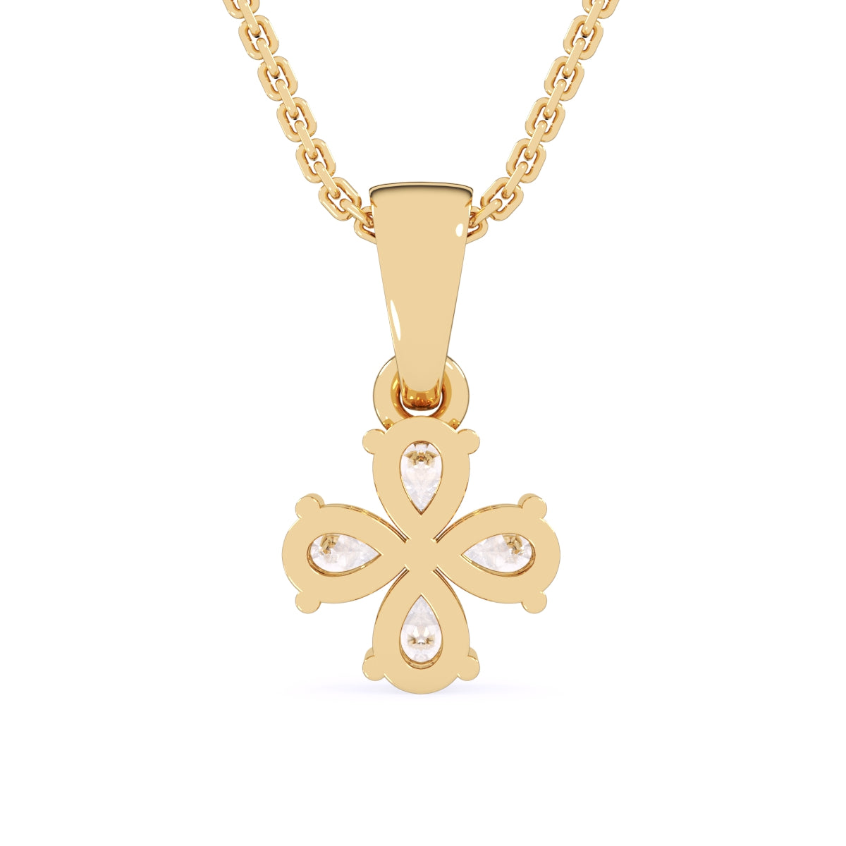 Four Pear Lab Grown Diamond Dainty Birthday Gift Pendant