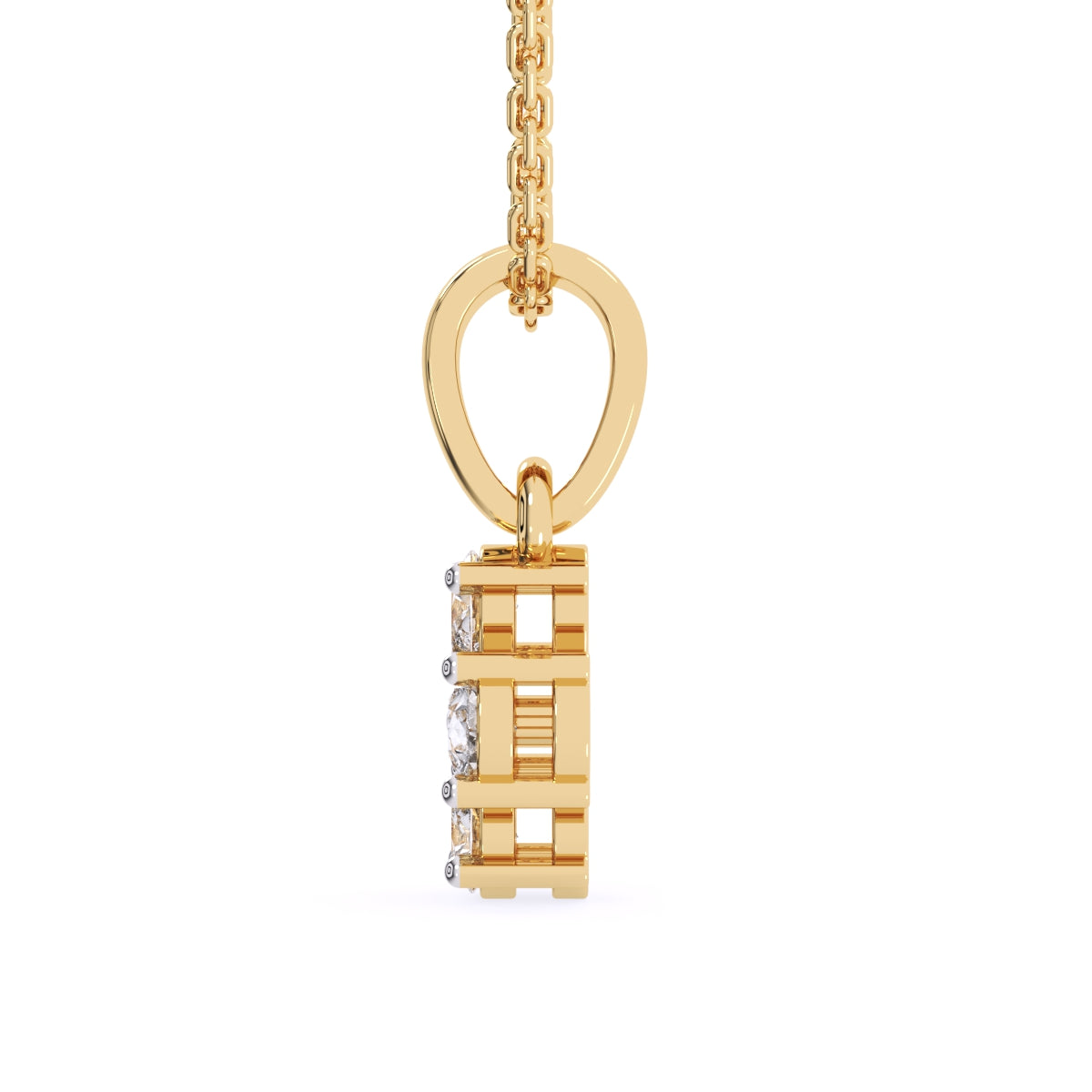 Four Pear Lab Grown Diamond Dainty Birthday Gift Pendant
