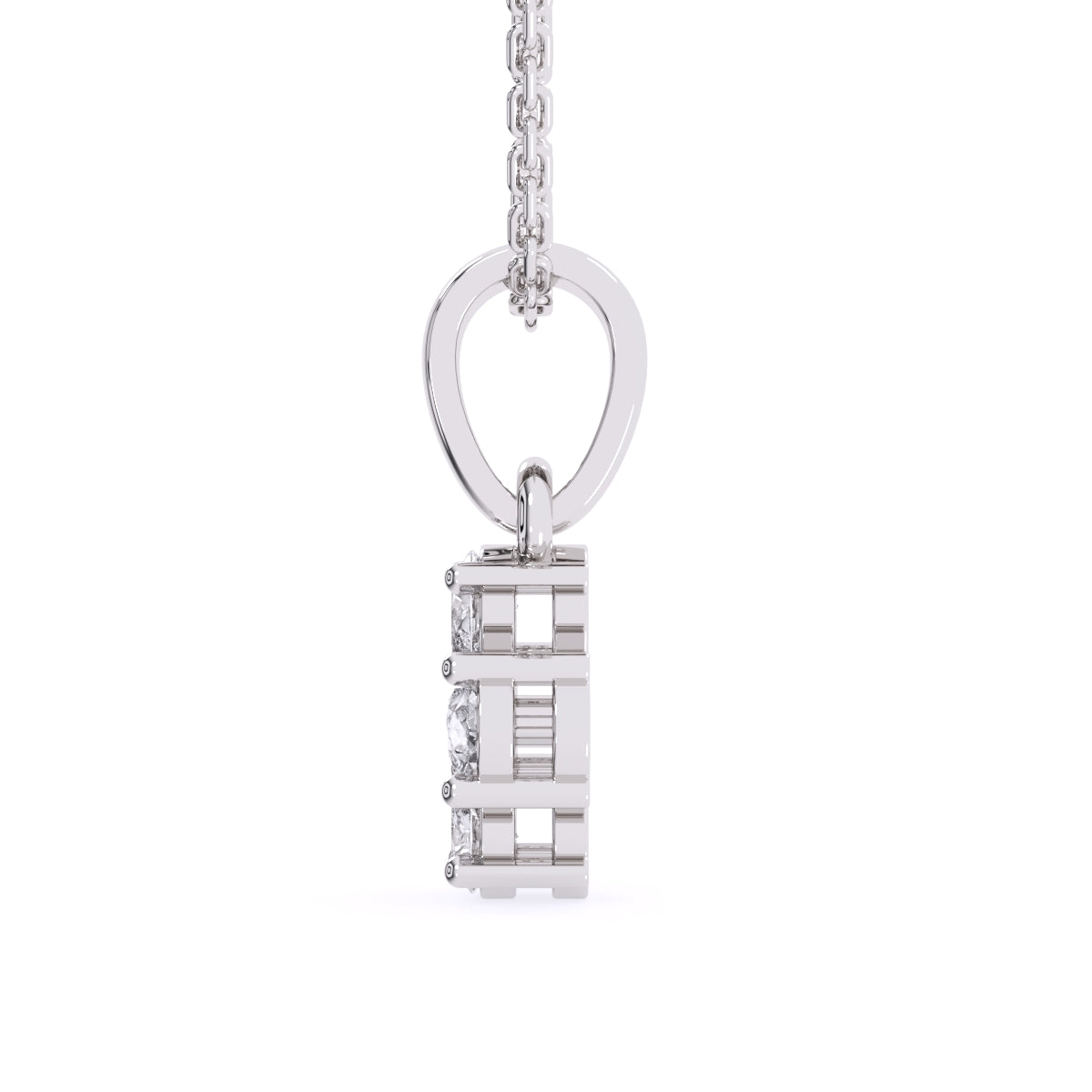 Four Pear Lab Grown Diamond Dainty Birthday Gift Pendant