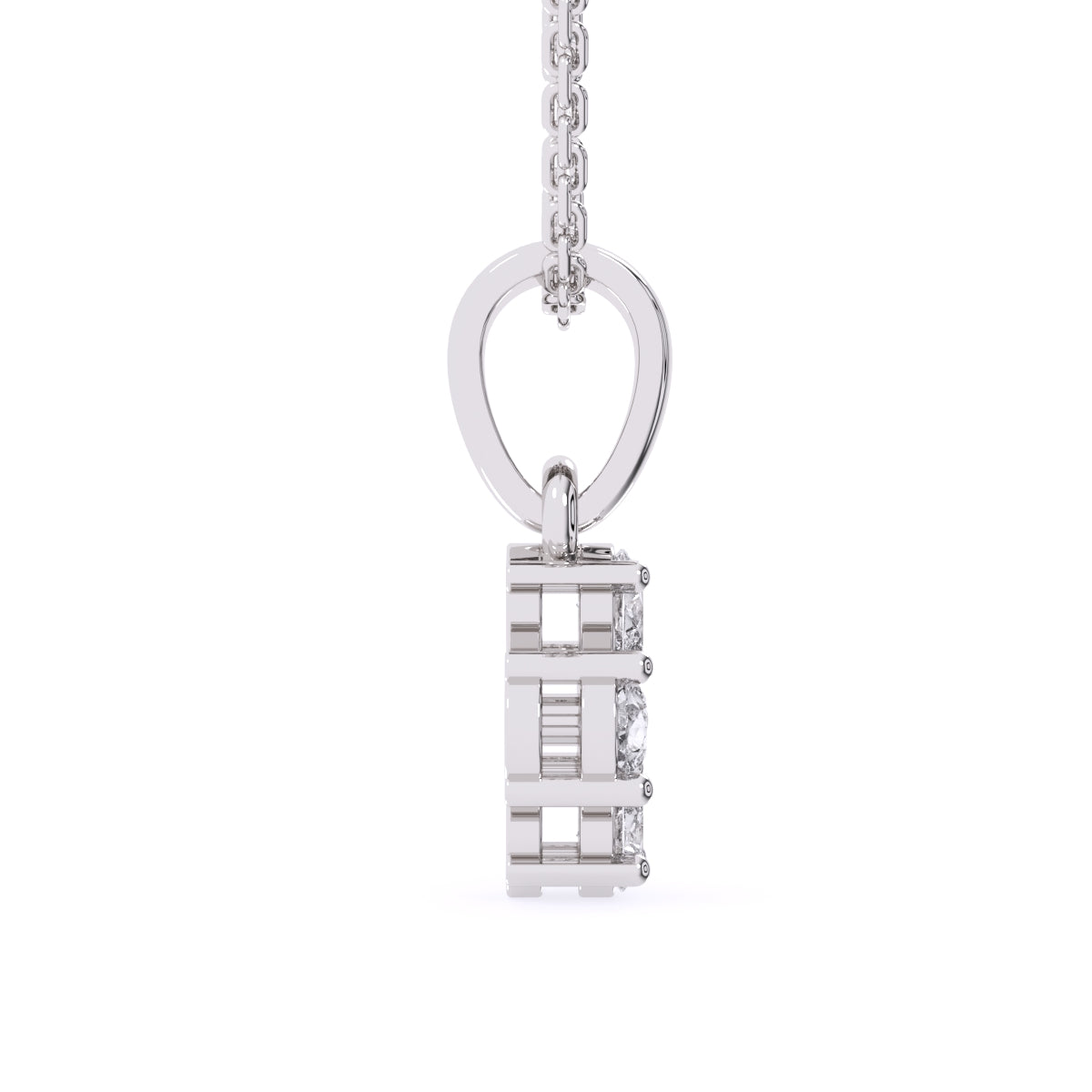 Four Pear Lab Grown Diamond Dainty Birthday Gift Pendant