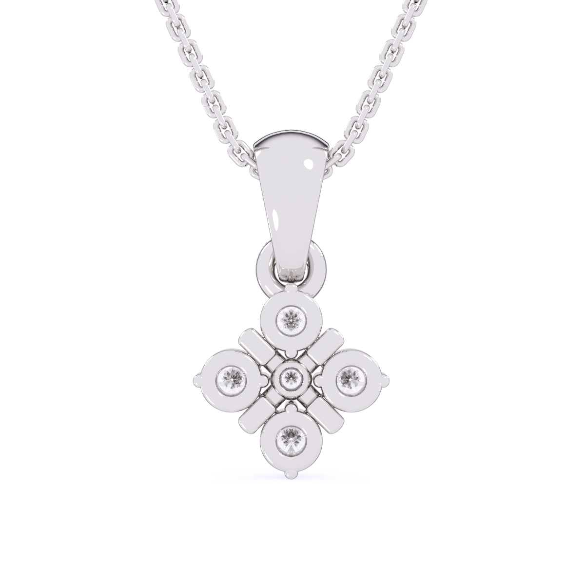 Latest Square Style Diamond Pendant In Rose Gold
