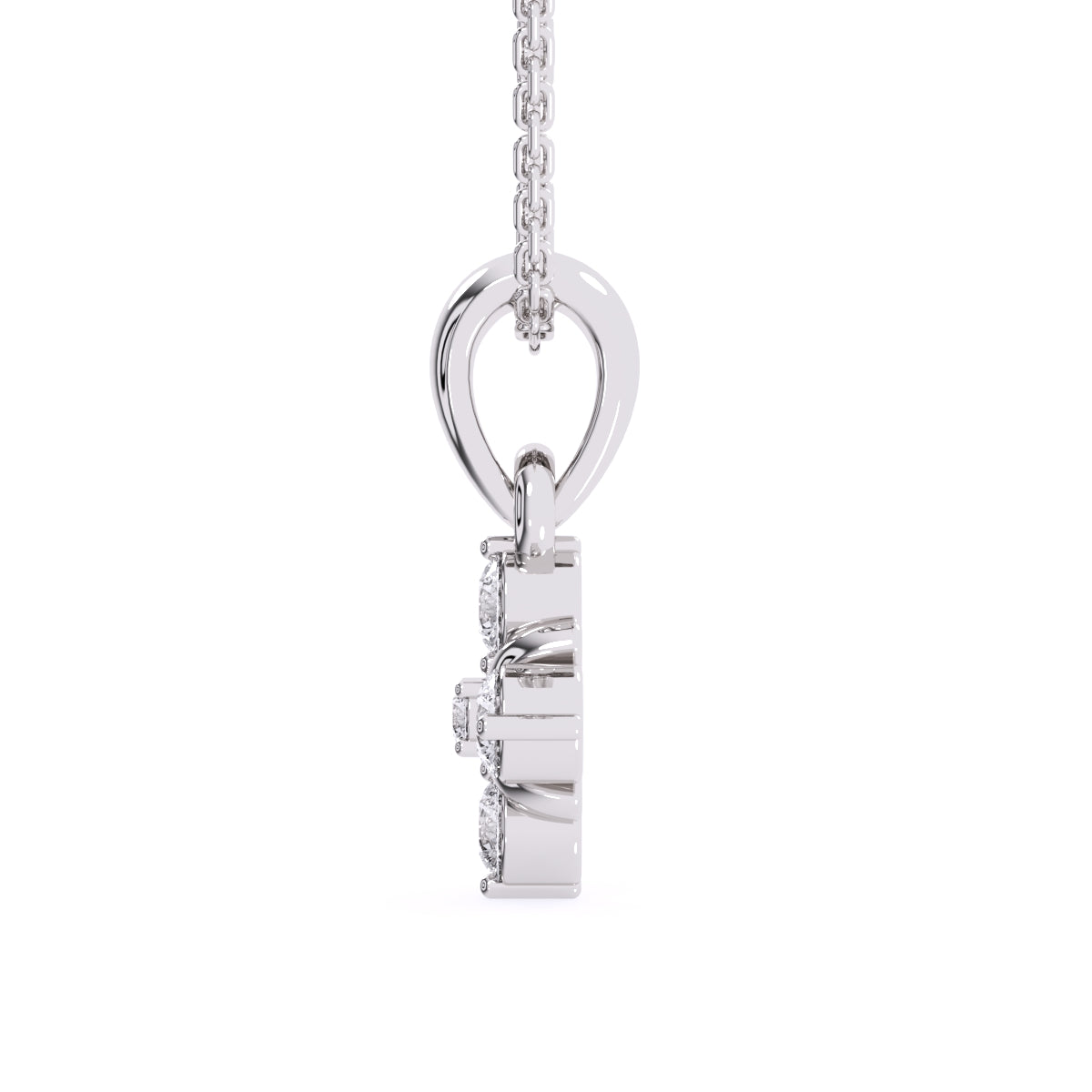Latest Square Style Diamond Pendant In Rose Gold