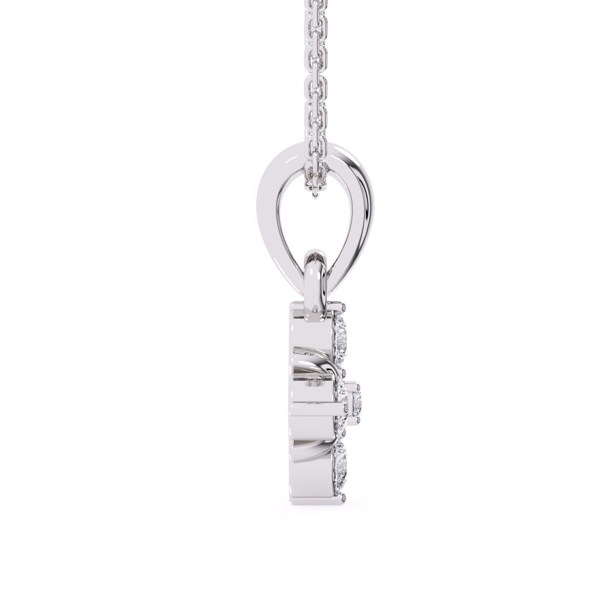 Latest Square Style Diamond Pendant In Rose Gold
