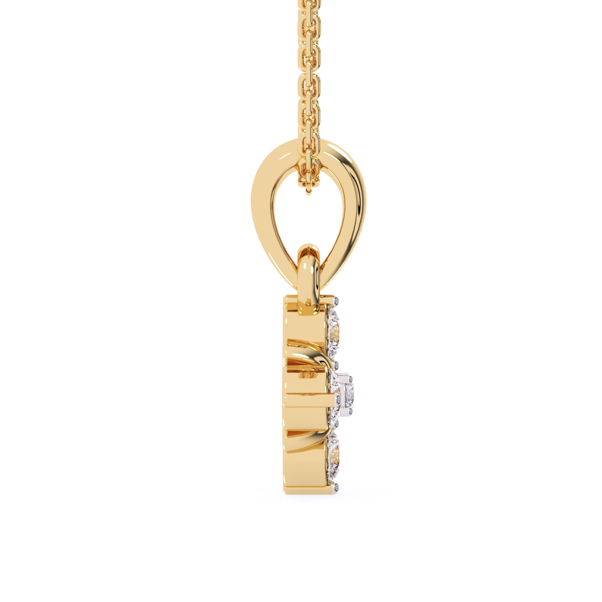 Latest Square Style Diamond Pendant In Rose Gold