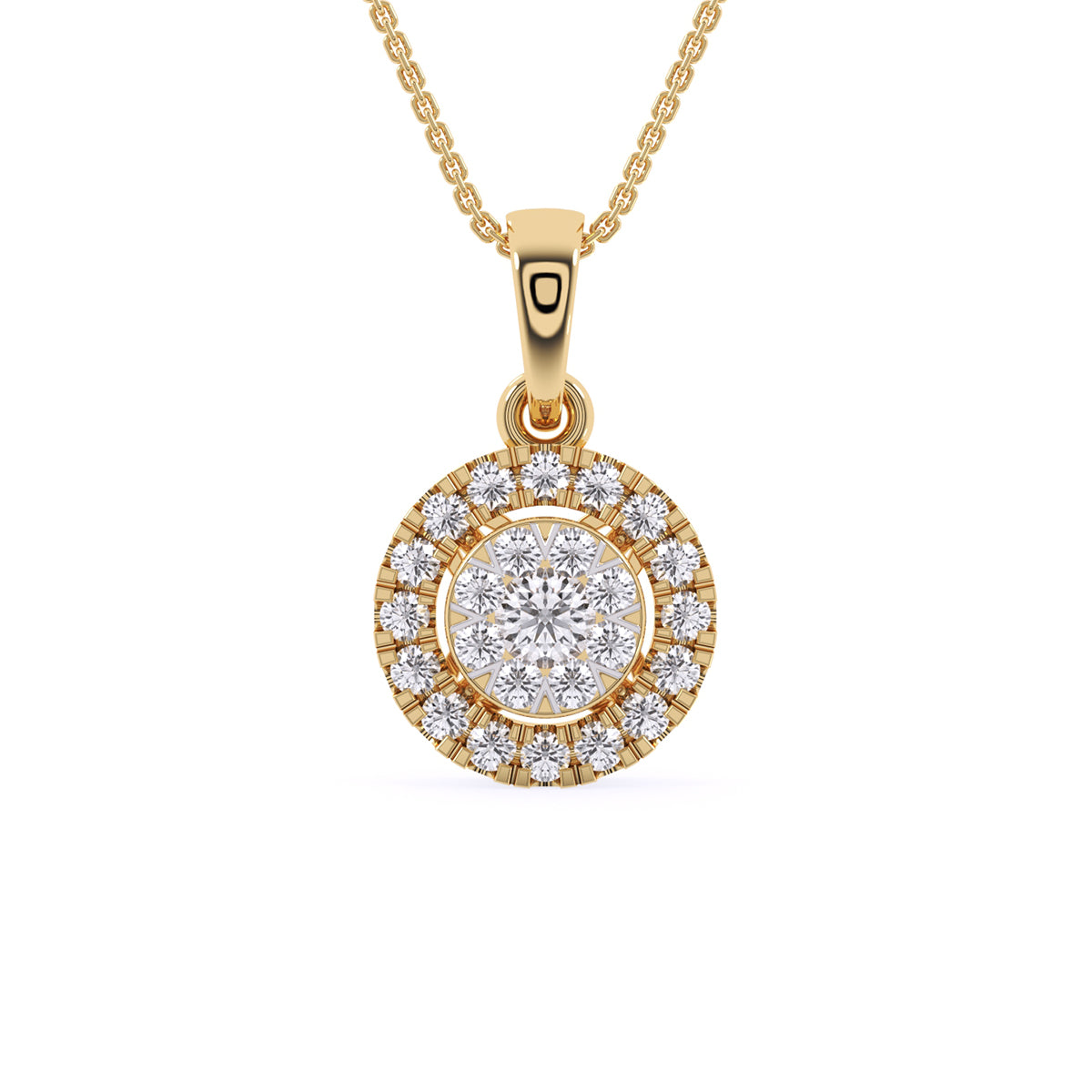 Designer Lab Grown Diamond Double Halo Pendant