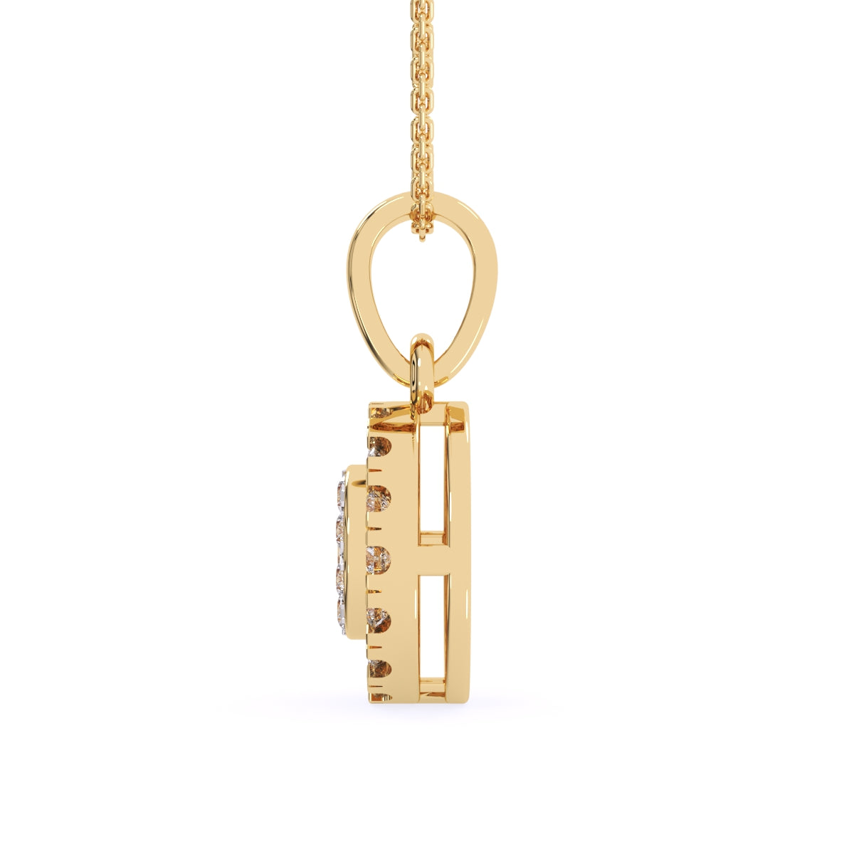 Designer Lab Grown Diamond Double Halo Pendant