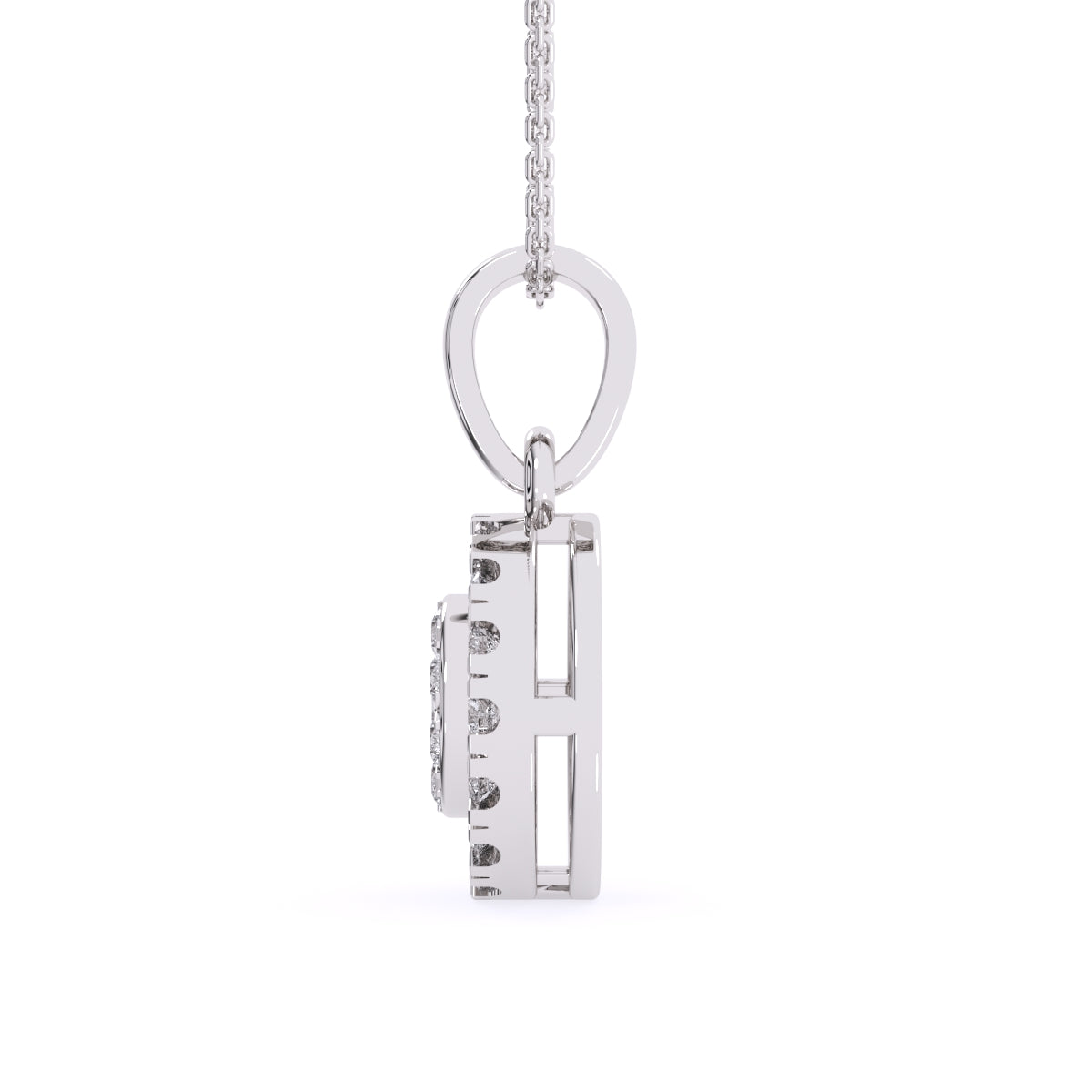 Designer Lab Grown Diamond Double Halo Pendant