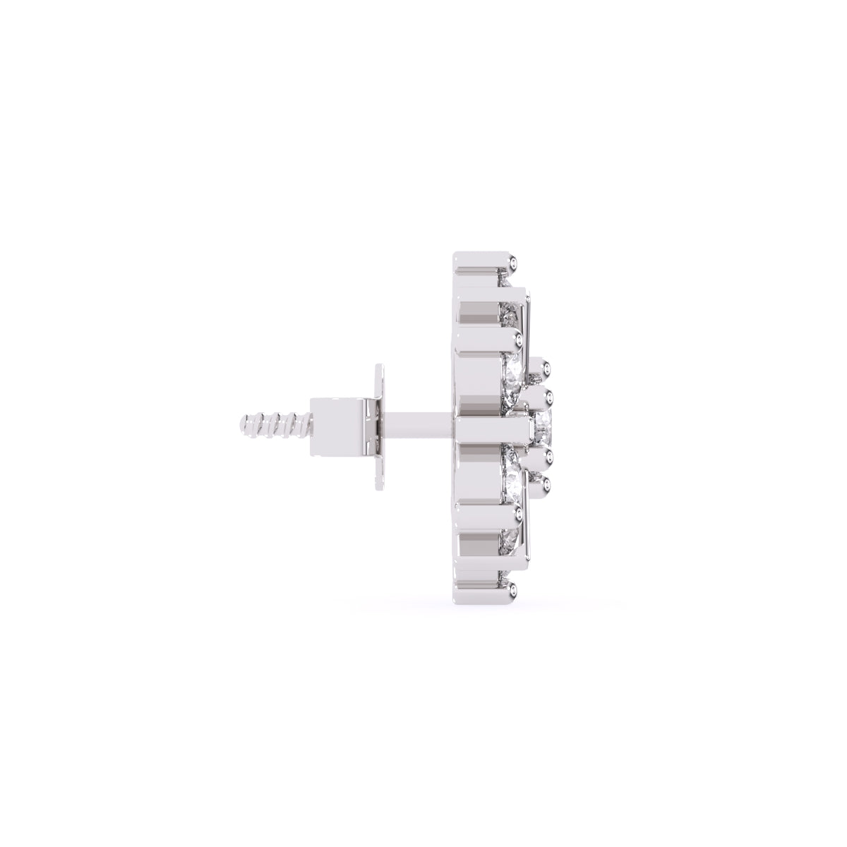 Artistic Round Lab Grown Diamond Beautiful Stud Earrings