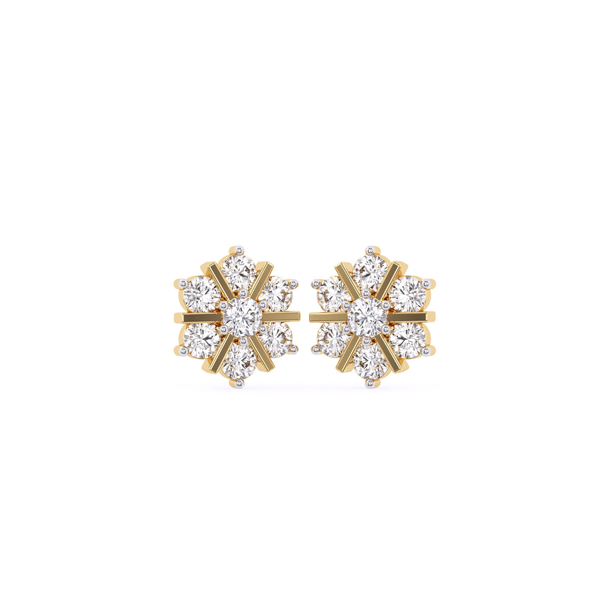Artistic Round Lab Grown Diamond Beautiful Stud Earrings