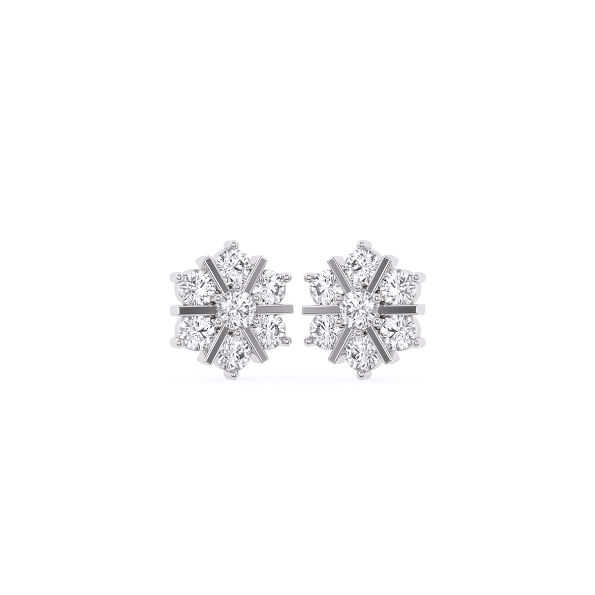 Artistic Round Lab Grown Diamond Beautiful Stud Earrings