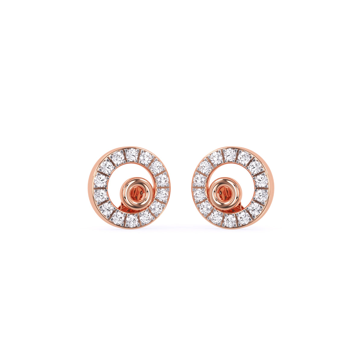 Dainty Round Lab Grown Diamond Open Circle Stud Earrings