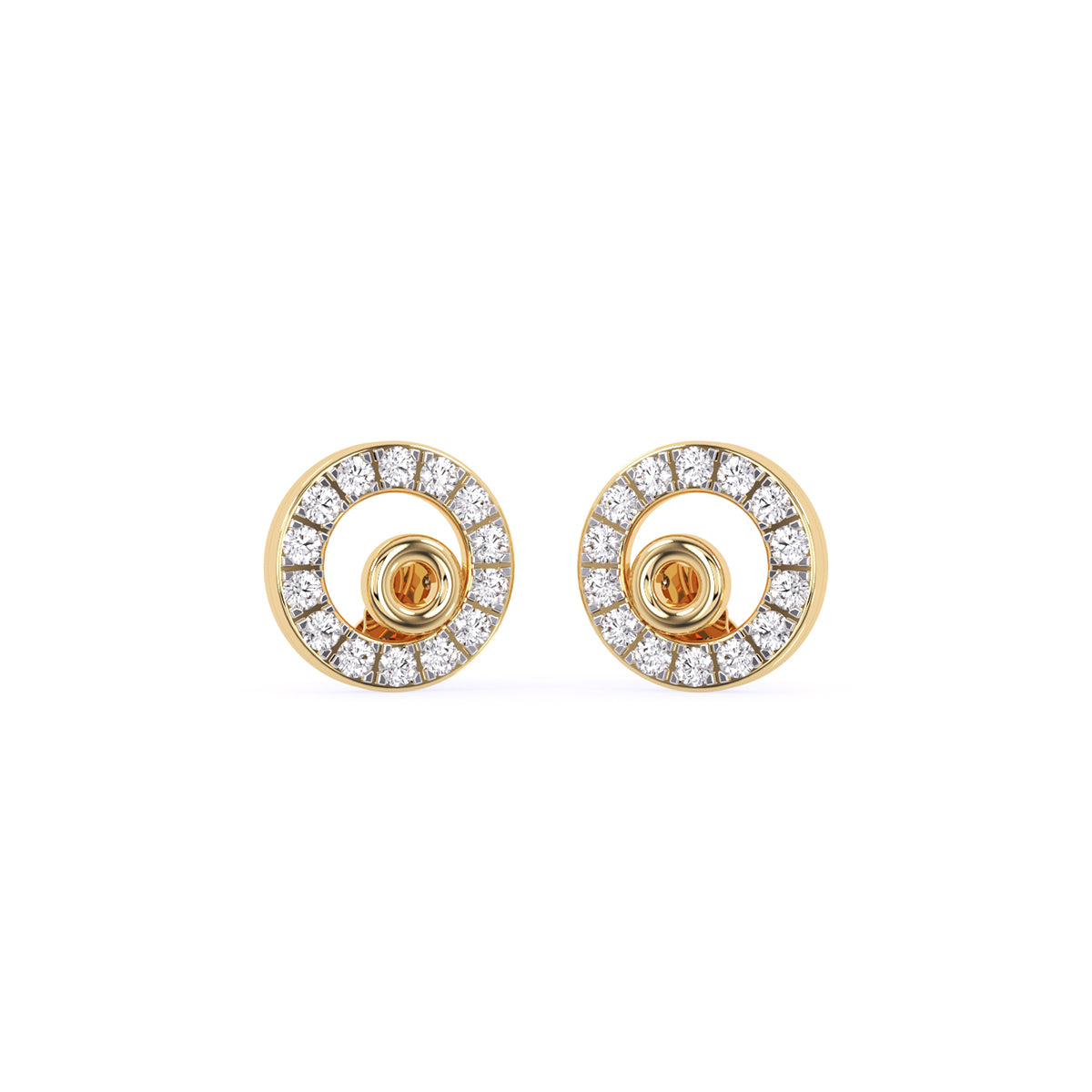 Dainty Round Lab Grown Diamond Open Circle Stud Earrings