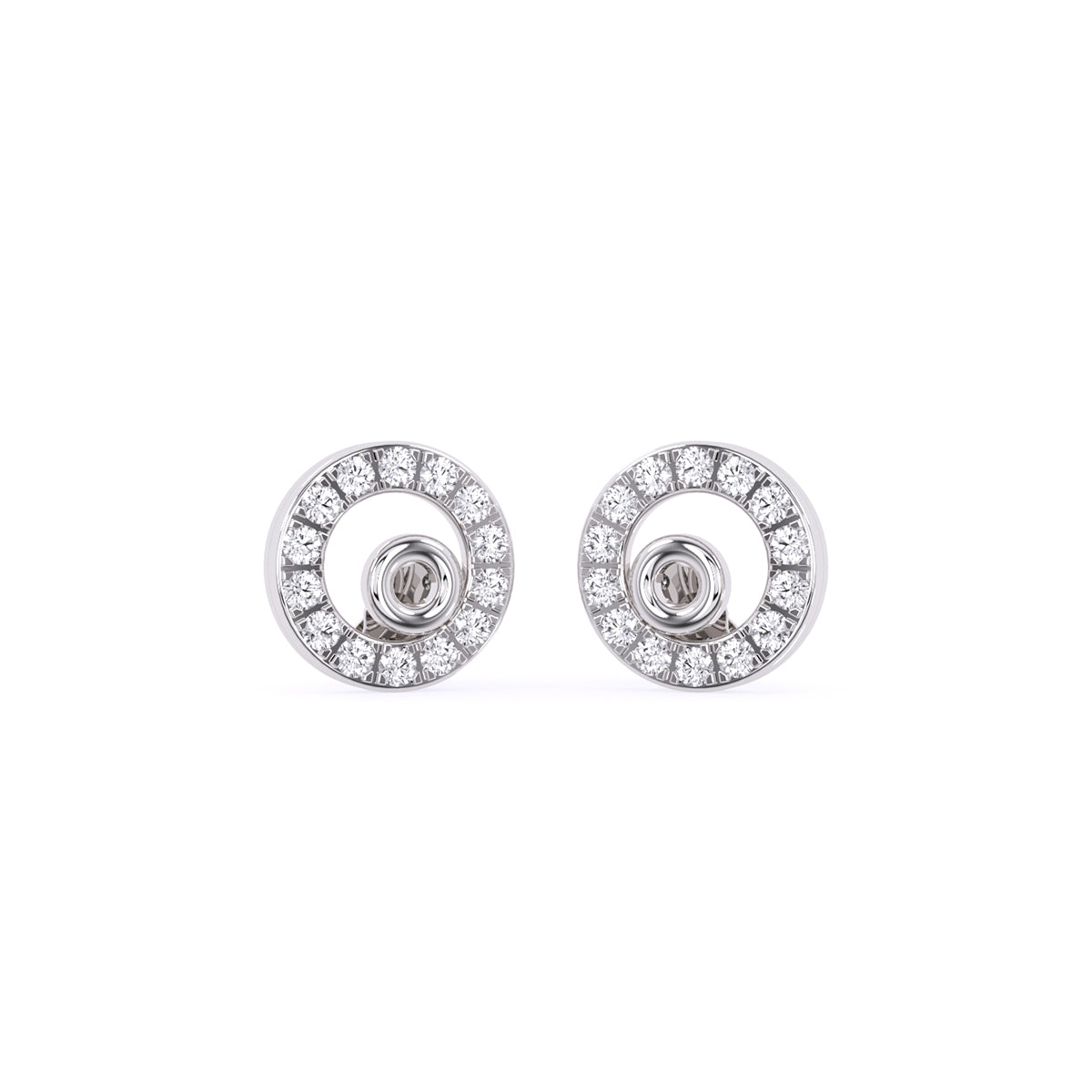 Dainty Round Lab Grown Diamond Open Circle Stud Earrings