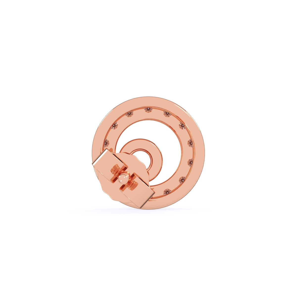 Dainty Round Lab Grown Diamond Open Circle Stud Earrings