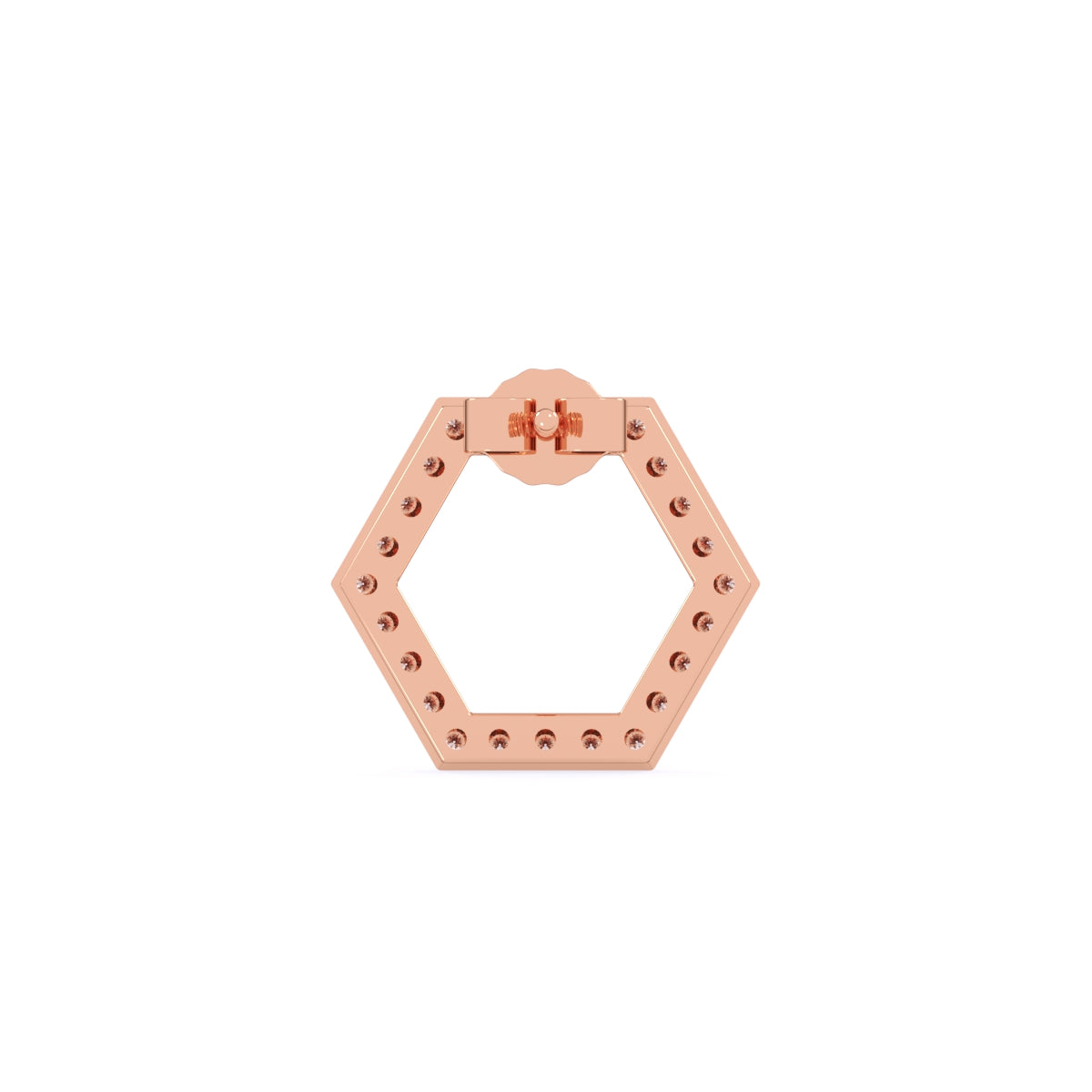 Delicate Open Hexagon Shaped Tiny Studs Earrings