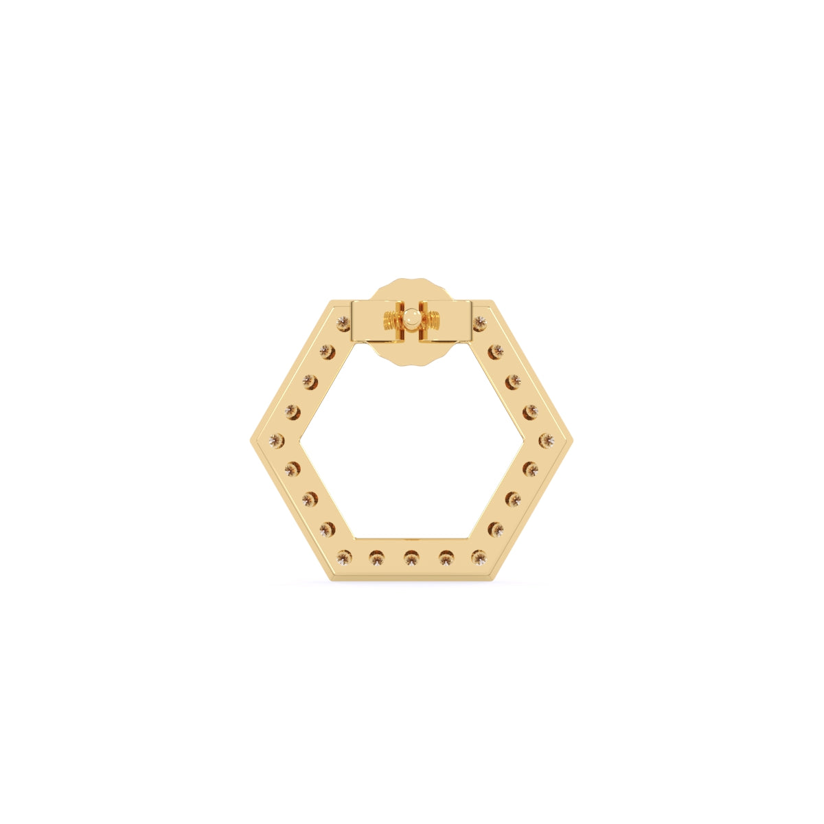 Delicate Open Hexagon Shaped Tiny Studs Earrings