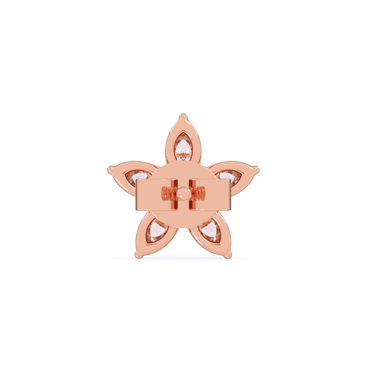 Fancy Floret Marquise Diamond Studs For Girls