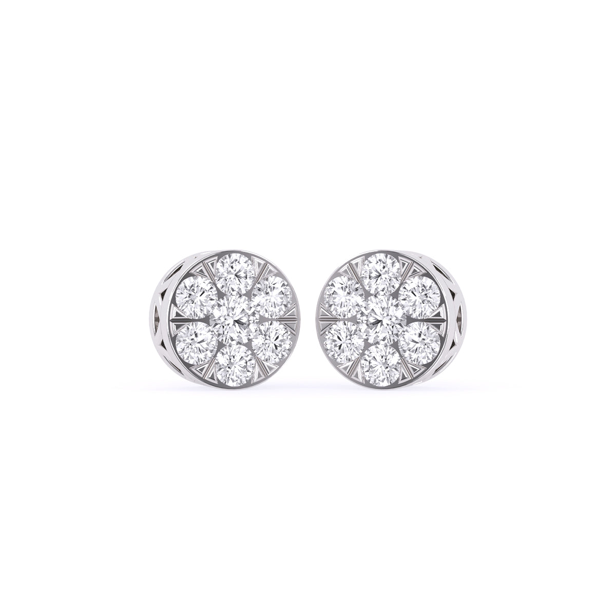 Modern Round Diamond Circular Dainty Studs