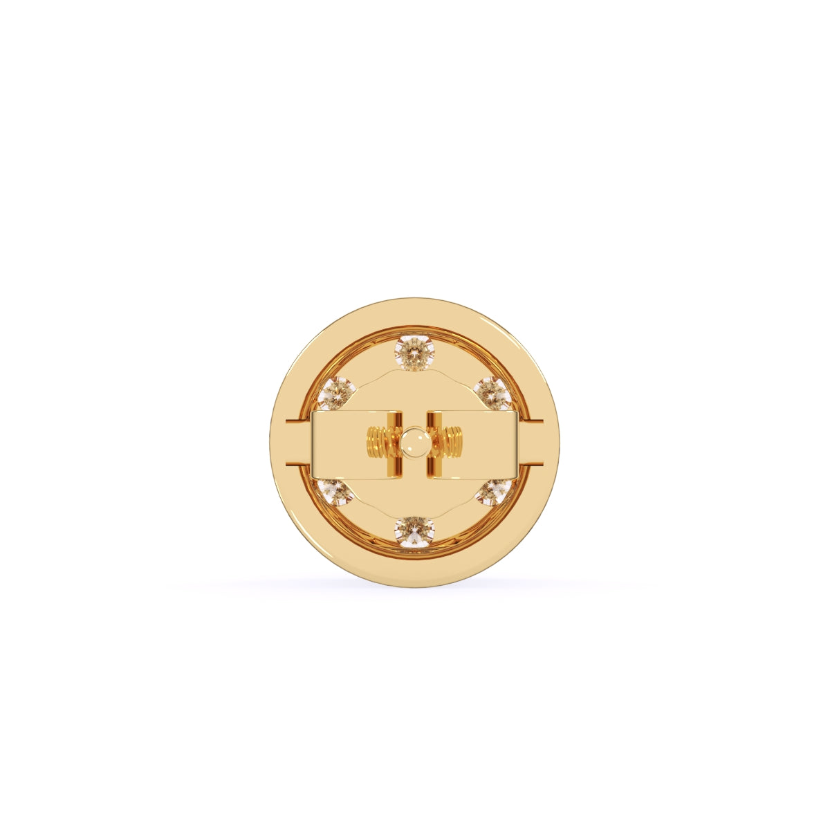 Modern Round Diamond Circular Dainty Studs