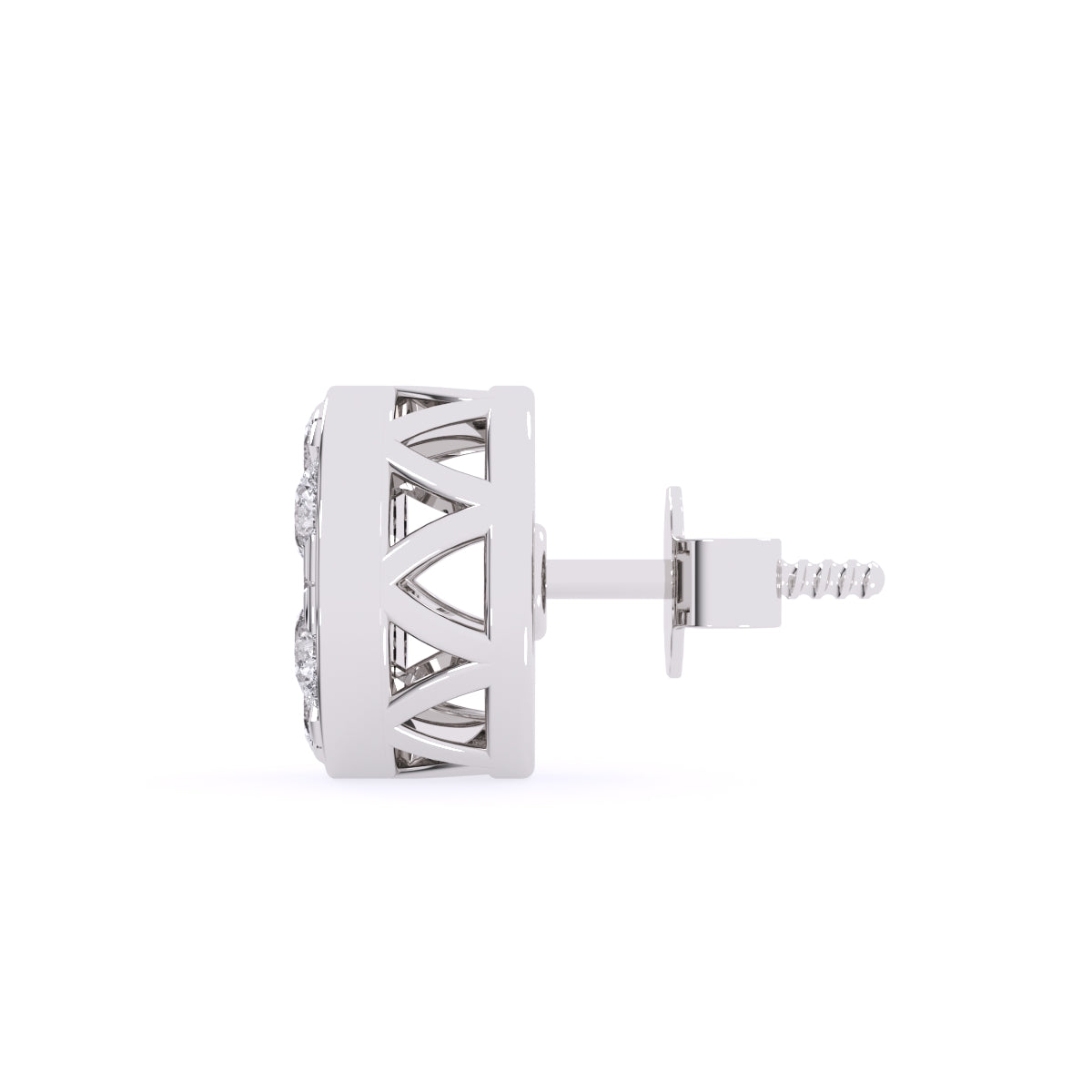 Modern Round Diamond Circular Dainty Studs