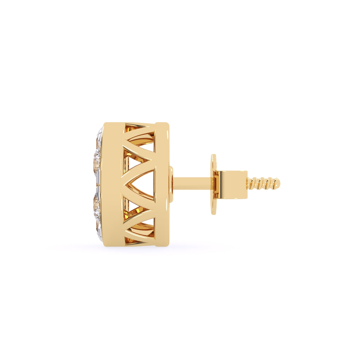 Modern Round Diamond Circular Dainty Studs
