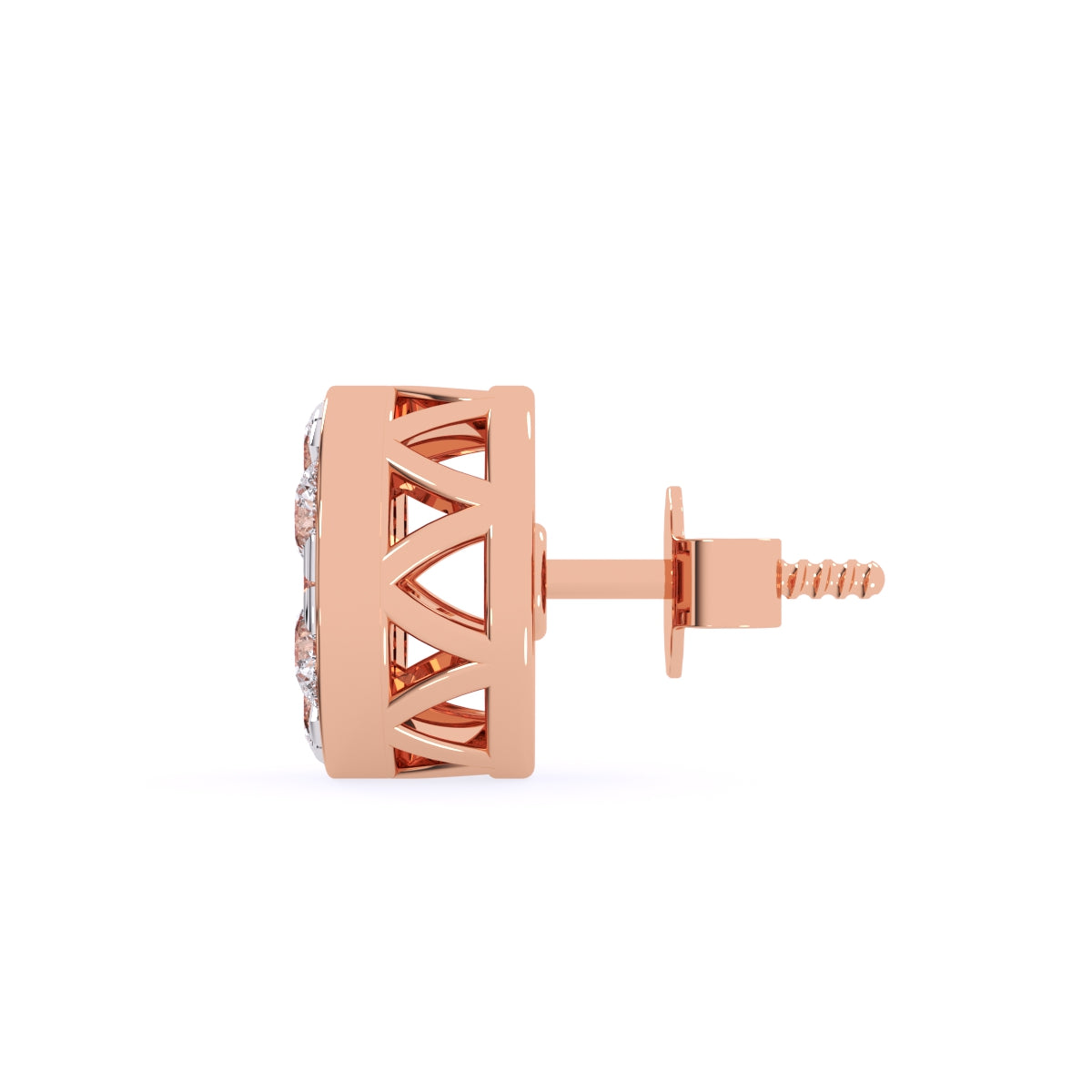 Modern Round Diamond Circular Dainty Studs