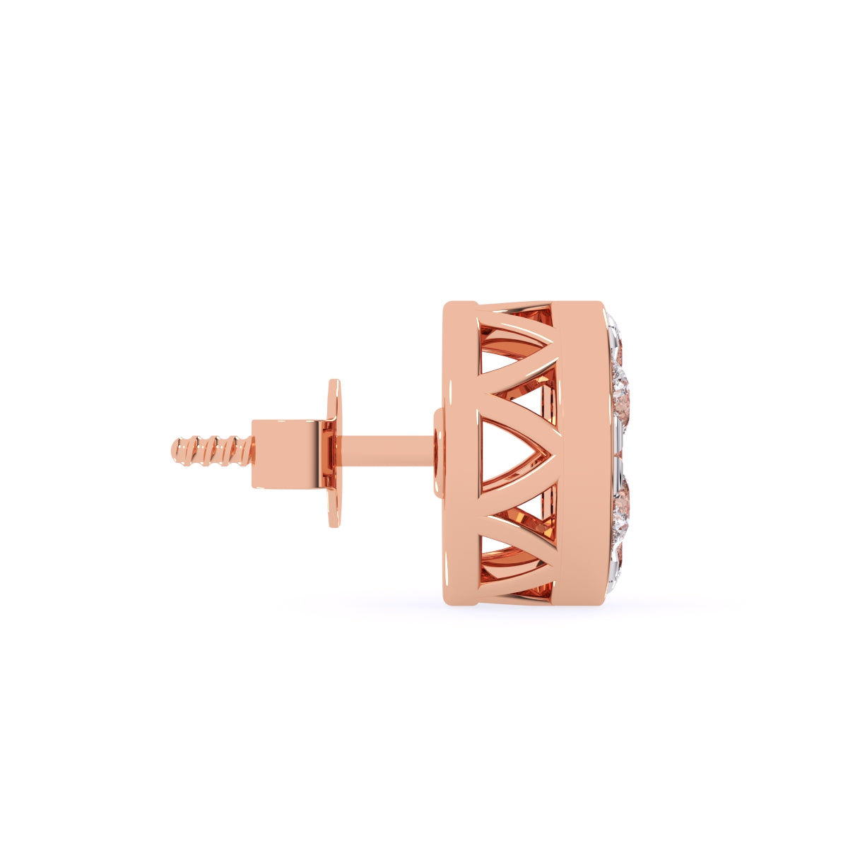Modern Round Diamond Circular Dainty Studs