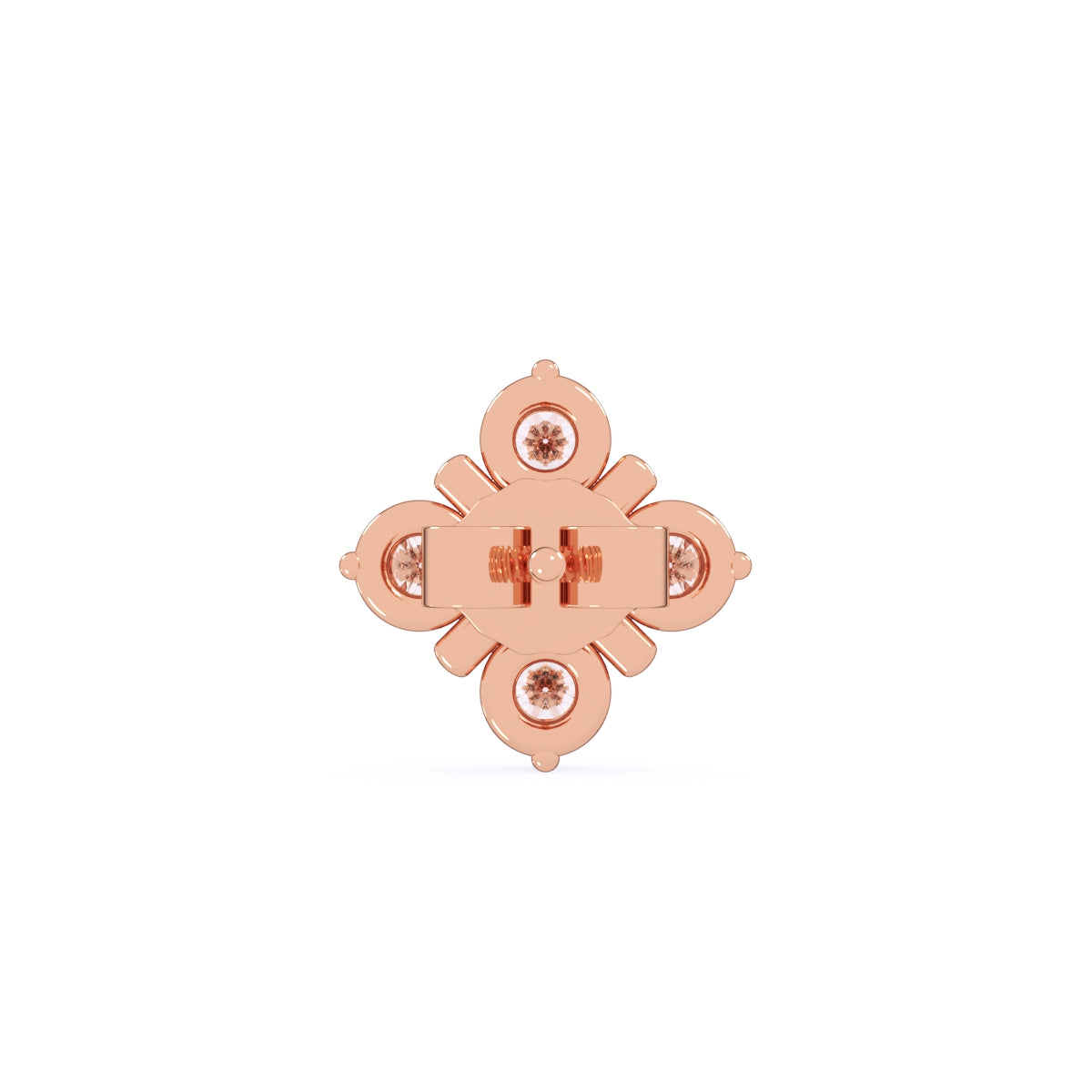 Bezeled Flower Cluster Lavish Stud Earrings